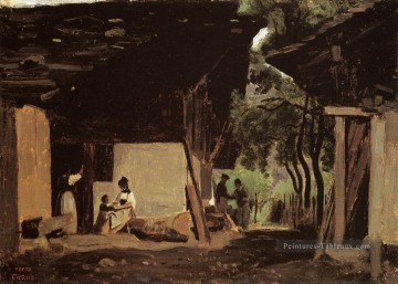Entrée d’un chalet dans l’Oberland bernois plein air romantisme Jean Baptiste Camille Corot Peinture à l'huile